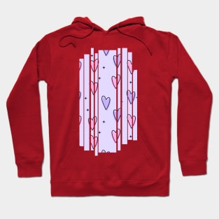 Purple and pink hearts illustration Hoodie